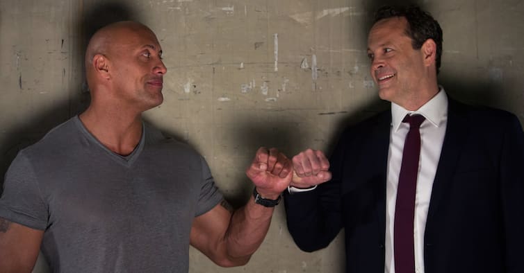 Dwayne Johnson (left) as Himself and Vince Vaughn (right) as Hutch in FIGHTING WITH MY FAMILY, directed by Stephen Merchant, a Metro Goldwyn Mayer Pictures film.
Credit: Robert Viglasky / Metro Goldwyn Mayer Pictures
© 2018 Metro-Goldwyn-Mayer Pictures Inc.  All Rights Reserved.