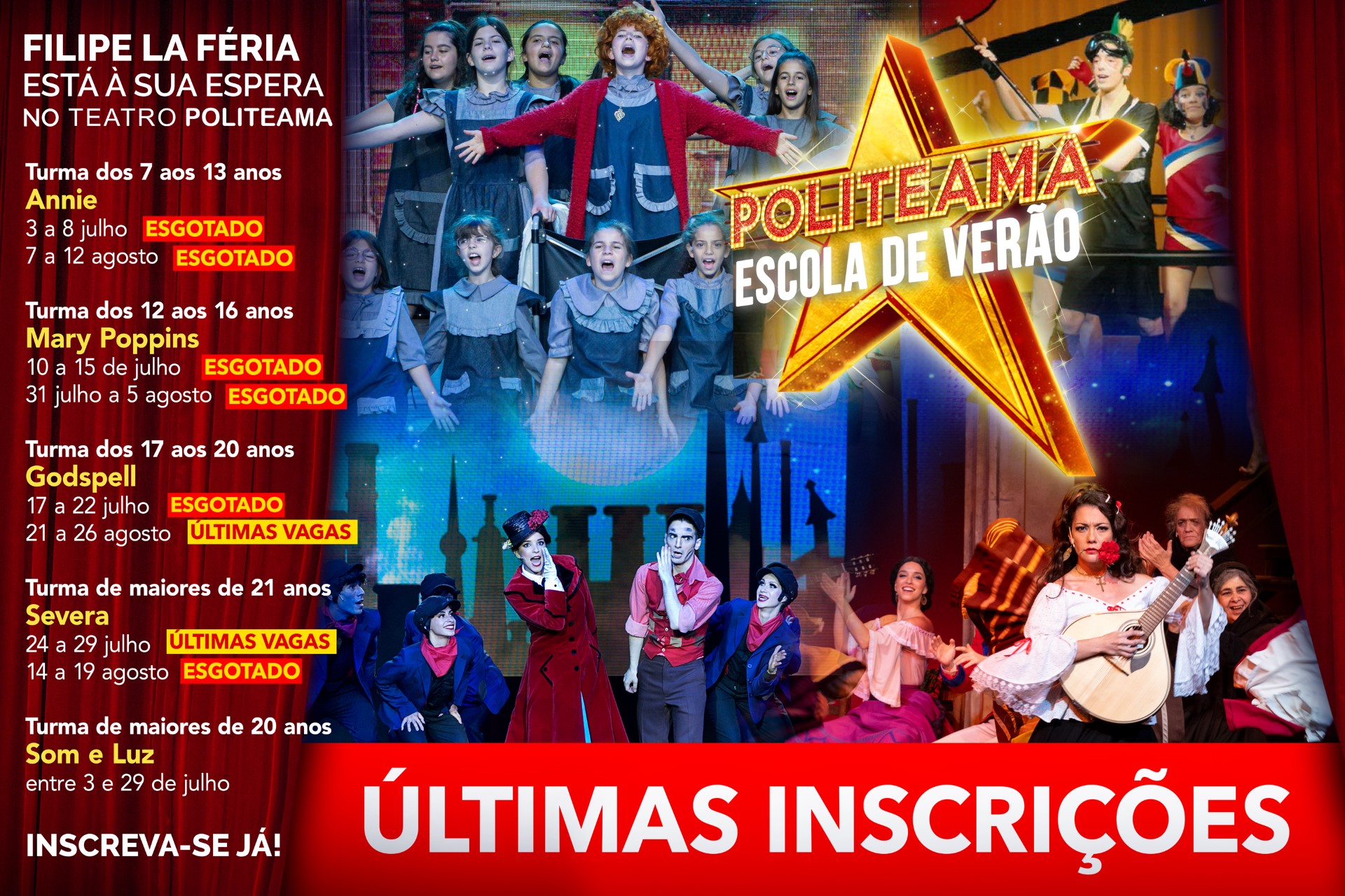 Filipe La Féria ensina Teatro Musical a 300 alunos no Teatro Politeama