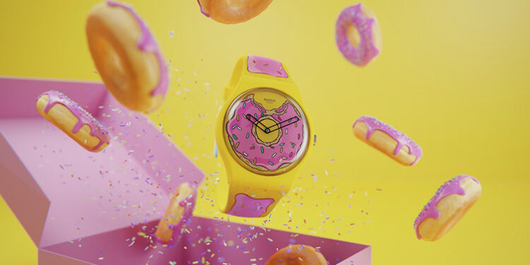 Swatch lança relógio inspirado em Donuts para celebrar "Os Simpsons"